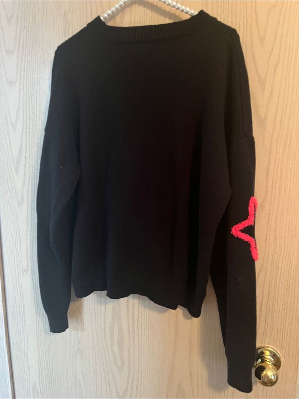 Black Star Appliqué Sweater - Multicolor Stars - Picture 6 of 9